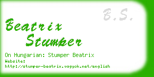 beatrix stumper business card